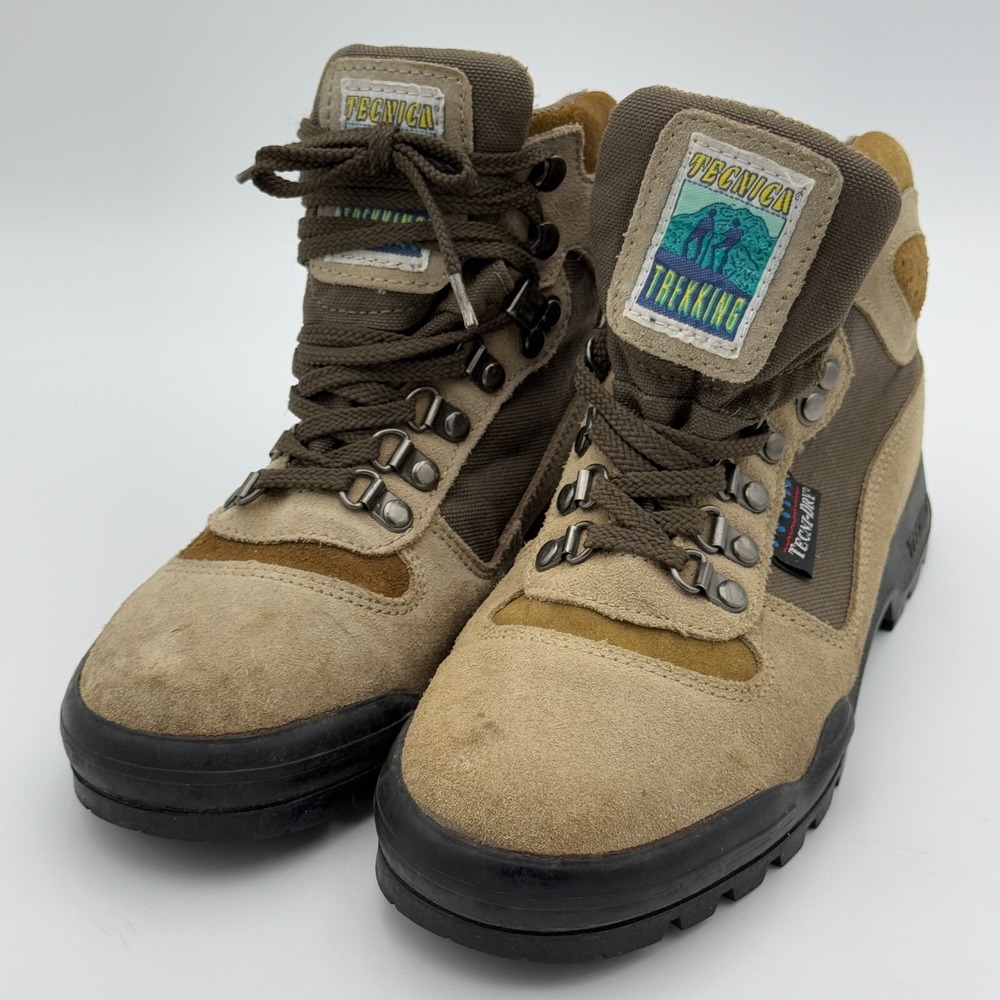 Vintage Tecnica Trekking Boots Brown 8.5 Outback Dry Hiking Trekking Leather 90s